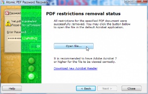 Atomic PDF Password Recovery 3.0 